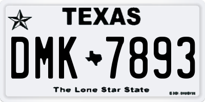 TX license plate DMK7893