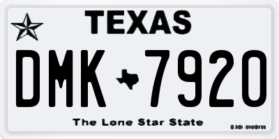 TX license plate DMK7920