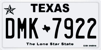 TX license plate DMK7922