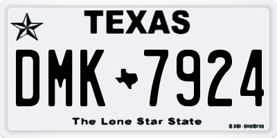 TX license plate DMK7924