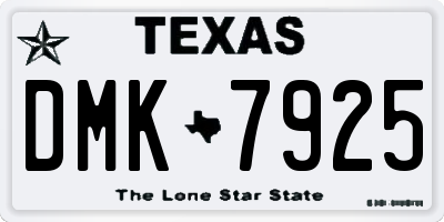 TX license plate DMK7925
