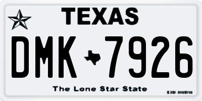TX license plate DMK7926