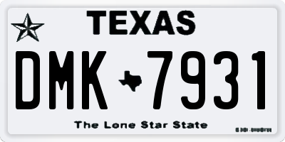 TX license plate DMK7931