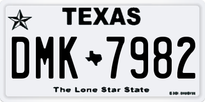 TX license plate DMK7982