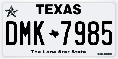 TX license plate DMK7985