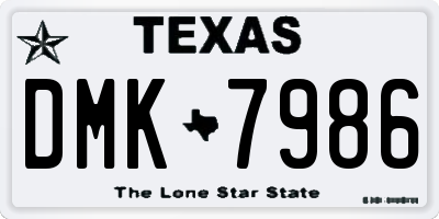 TX license plate DMK7986