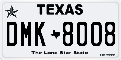 TX license plate DMK8008