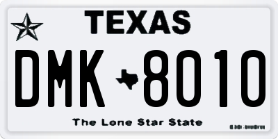 TX license plate DMK8010