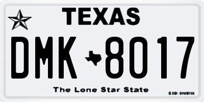TX license plate DMK8017