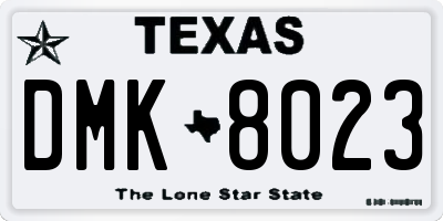 TX license plate DMK8023