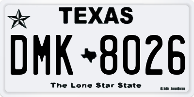 TX license plate DMK8026