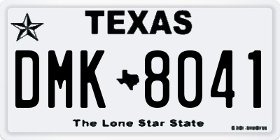 TX license plate DMK8041