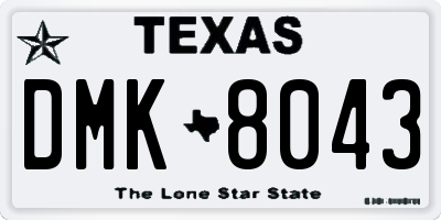 TX license plate DMK8043