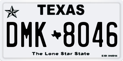 TX license plate DMK8046