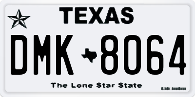 TX license plate DMK8064