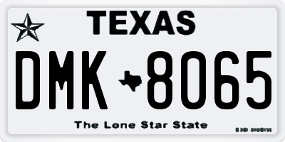 TX license plate DMK8065