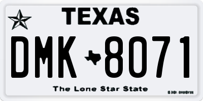 TX license plate DMK8071
