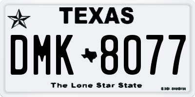 TX license plate DMK8077
