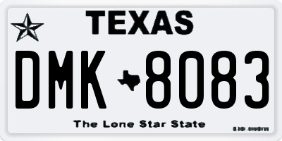 TX license plate DMK8083