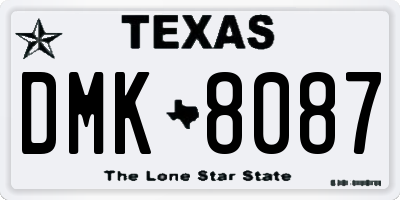 TX license plate DMK8087