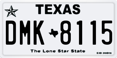 TX license plate DMK8115