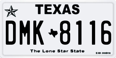 TX license plate DMK8116