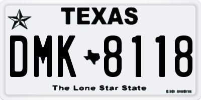 TX license plate DMK8118