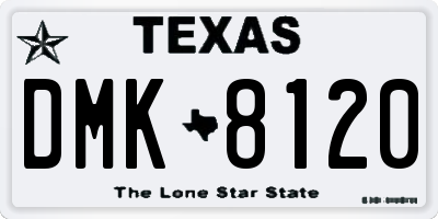 TX license plate DMK8120