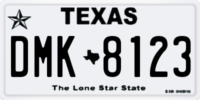 TX license plate DMK8123
