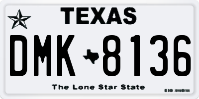 TX license plate DMK8136
