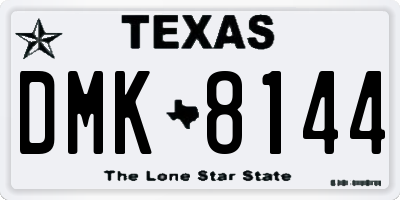 TX license plate DMK8144