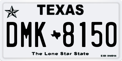 TX license plate DMK8150