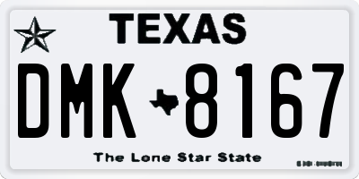 TX license plate DMK8167