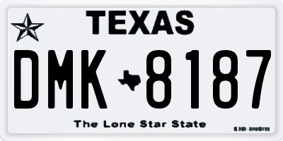 TX license plate DMK8187