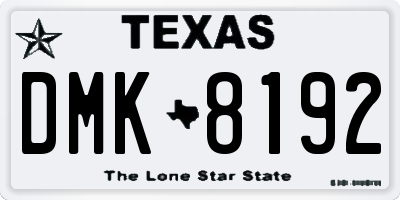 TX license plate DMK8192