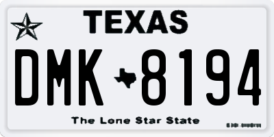 TX license plate DMK8194