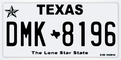 TX license plate DMK8196