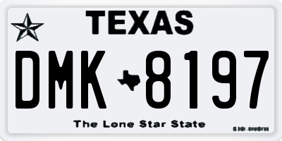 TX license plate DMK8197