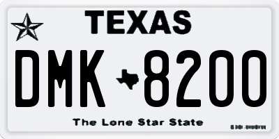 TX license plate DMK8200