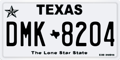 TX license plate DMK8204