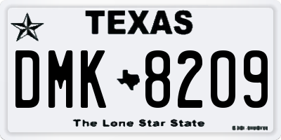 TX license plate DMK8209