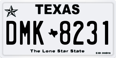TX license plate DMK8231