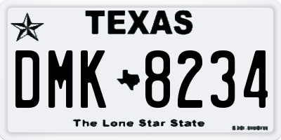 TX license plate DMK8234