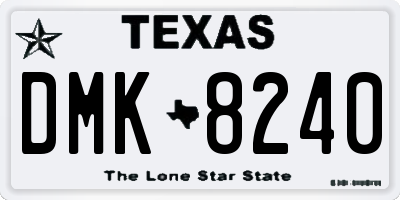 TX license plate DMK8240
