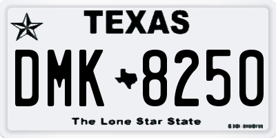 TX license plate DMK8250