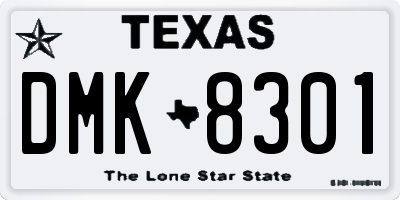 TX license plate DMK8301