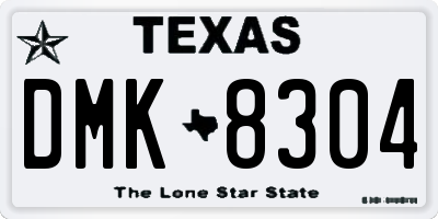TX license plate DMK8304