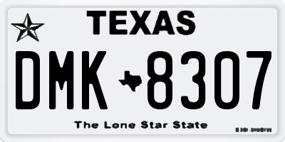 TX license plate DMK8307