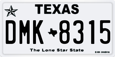 TX license plate DMK8315