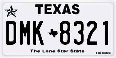 TX license plate DMK8321